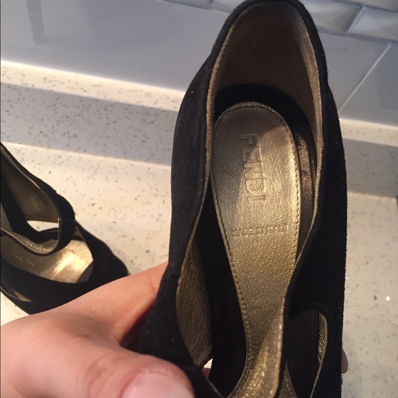 FENDI Suede Peep Toe Platform Pumps - Picture 4 of 7